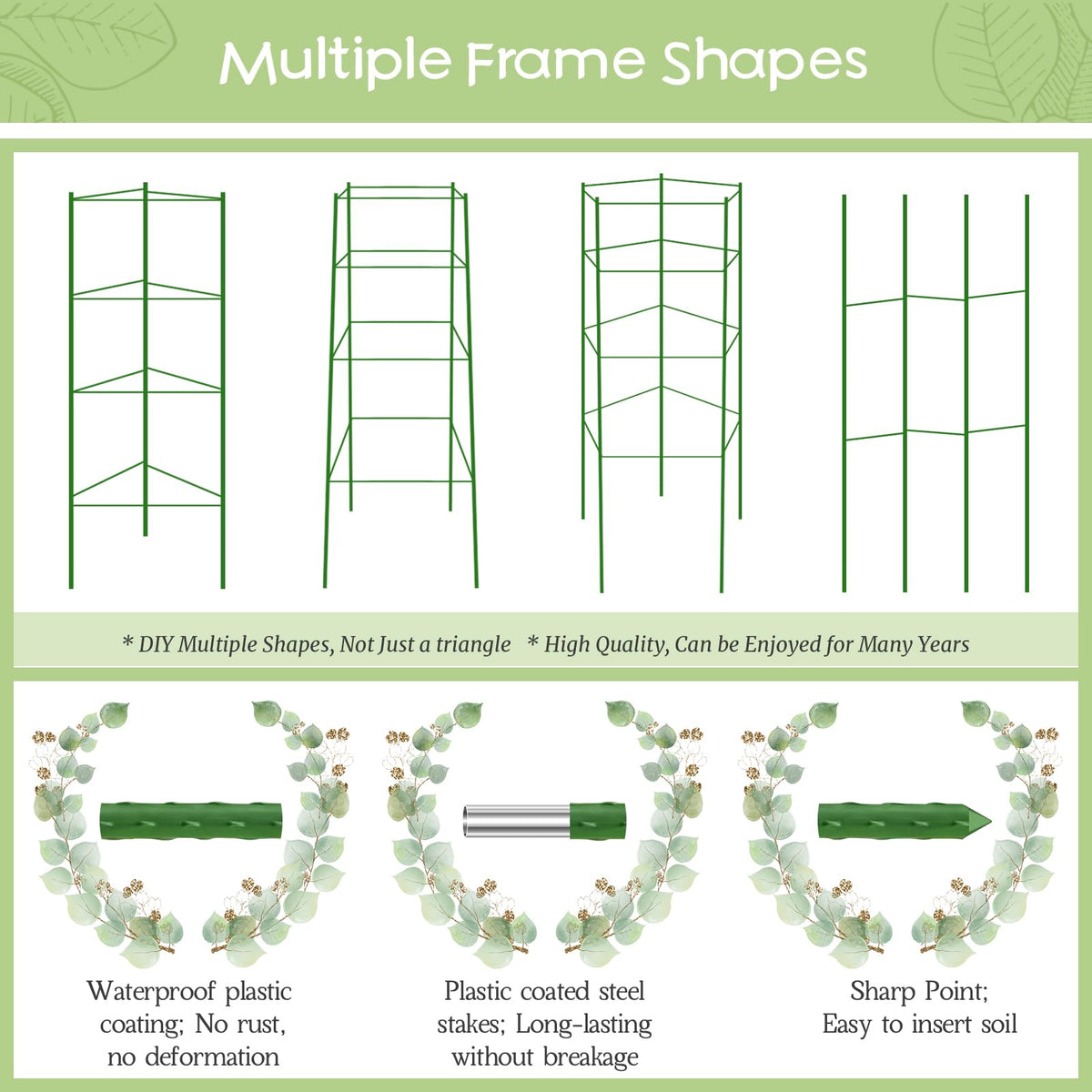 Legigo 4-Pack Tomato Cage for Garden Plant Support- Up to 63inch Garden Stakes Tomato Cage, Tomato Trellis for Potted Plants, Tomato Cages Plant Stakes for Climbing Vegetables Plants Flowers