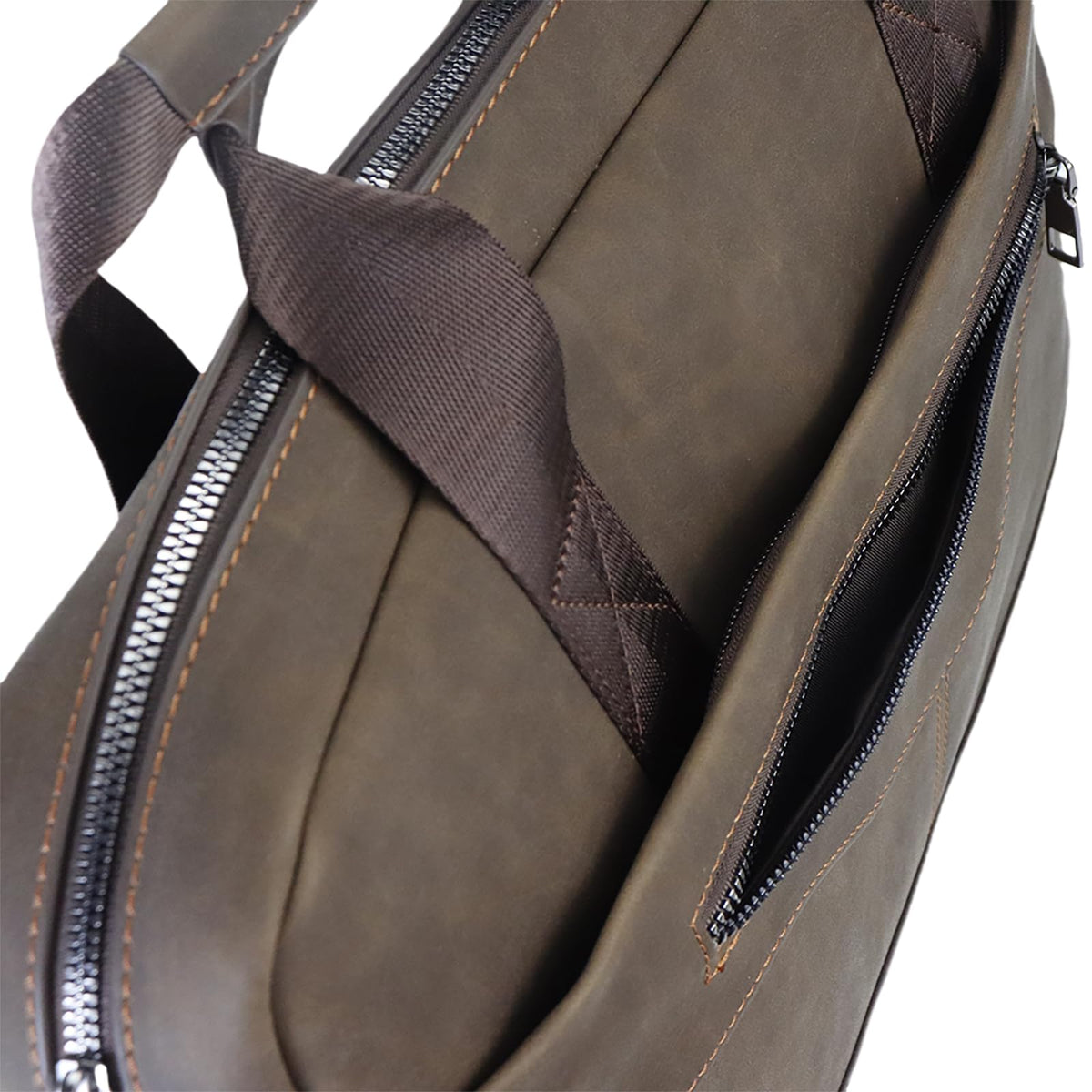 14" Roomy/15.6" Compact Laptop Messenger Bag for Men, Vintage Faux Leather Briefcase - Crossbody Business Travel Satchel (B Coffee)