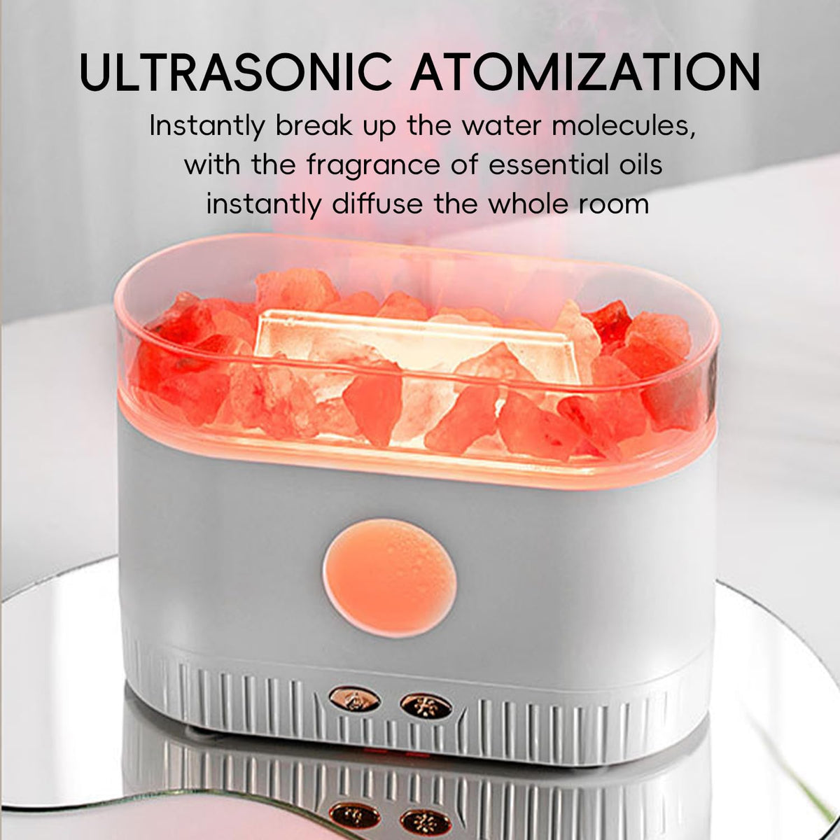 YALEDI Aromatherapy Essential Oil Diffuser, 3-in-1 Himalayan Salt Lamp Diffuser with 7 Color Lights, 200ml Ultrasonic Cool Mist Humidifier for Home Bedroom Yoga, Himalayan Pink Salt Therapy (Black)