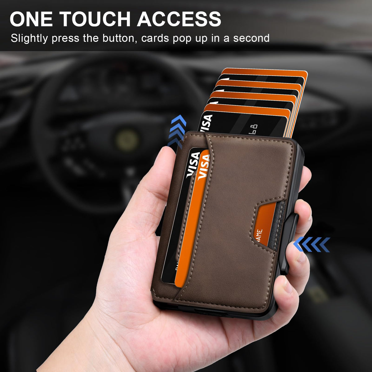 SEMORID Wallet for Men, Mens Wallet Minimalist Slim Wallet, RFID Blocking Smart Pop Up Wallet with Money Clip & ID Window, Metal Compact Wallet, Aluminum Credit Card Holder Wallet