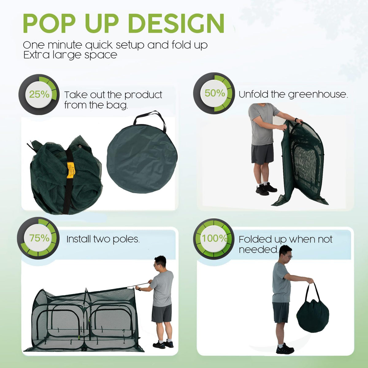 Poray Large 6.6x3.3FT Tunnel Plant Netting Cover, Pop up Crop Cage Gardening Net Cover for Protecting Vegetables &Fruits,Durable Gardening Net for Plant and Small Animals