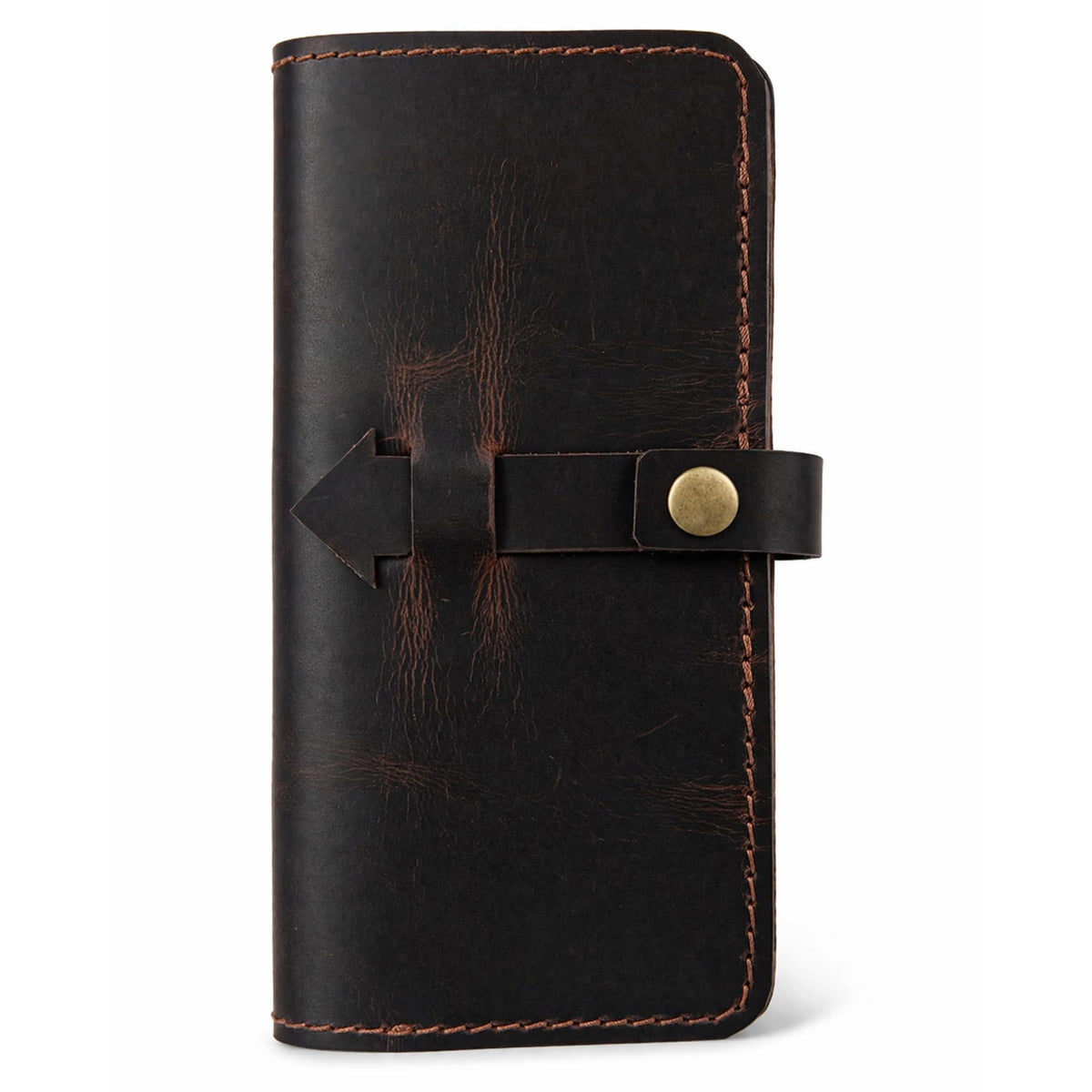 PavinCrafter Leather Checkbook Cover for Men, Women, Full Grain & Distressed Leather Checkbook Holder Slim Bifold Organizer for Personal, Duplicate Checks with Pen Holder Travel Business Use