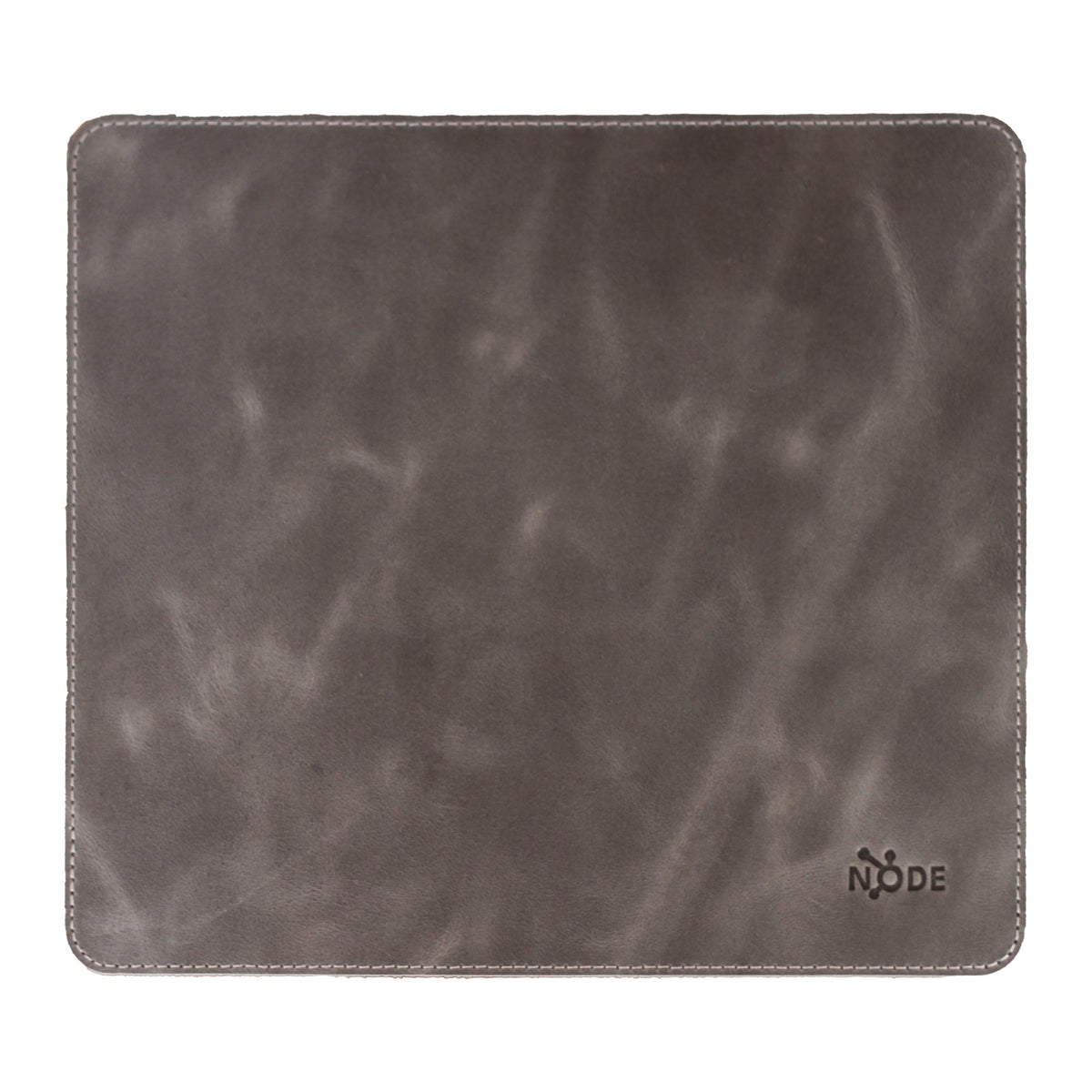 Node Leather | Genuine Leather Mouse Pad for Office & Home – Non-Slip Premium Leather Mouse Mat – Handmade, 9" X 10" Size, Cloudy Light Gray