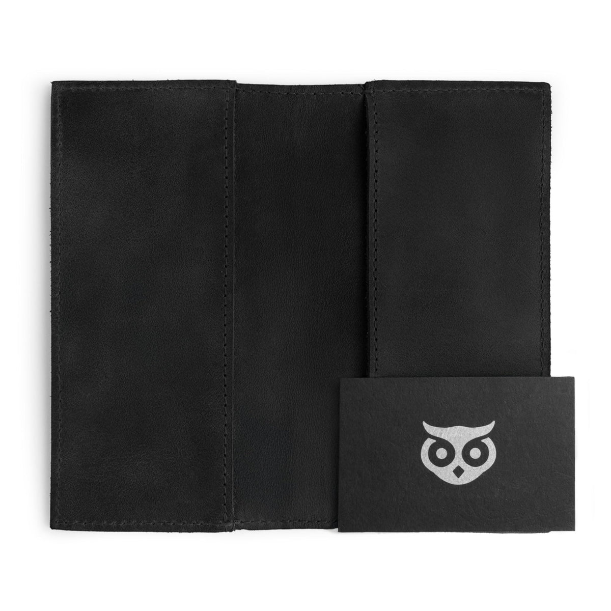 Hide & Drink, Checkbook Cover, Minimalist Organizer for Personal or Business Finances, Bill Holder, Full Grain Leather, Handmade, Charcoal Black