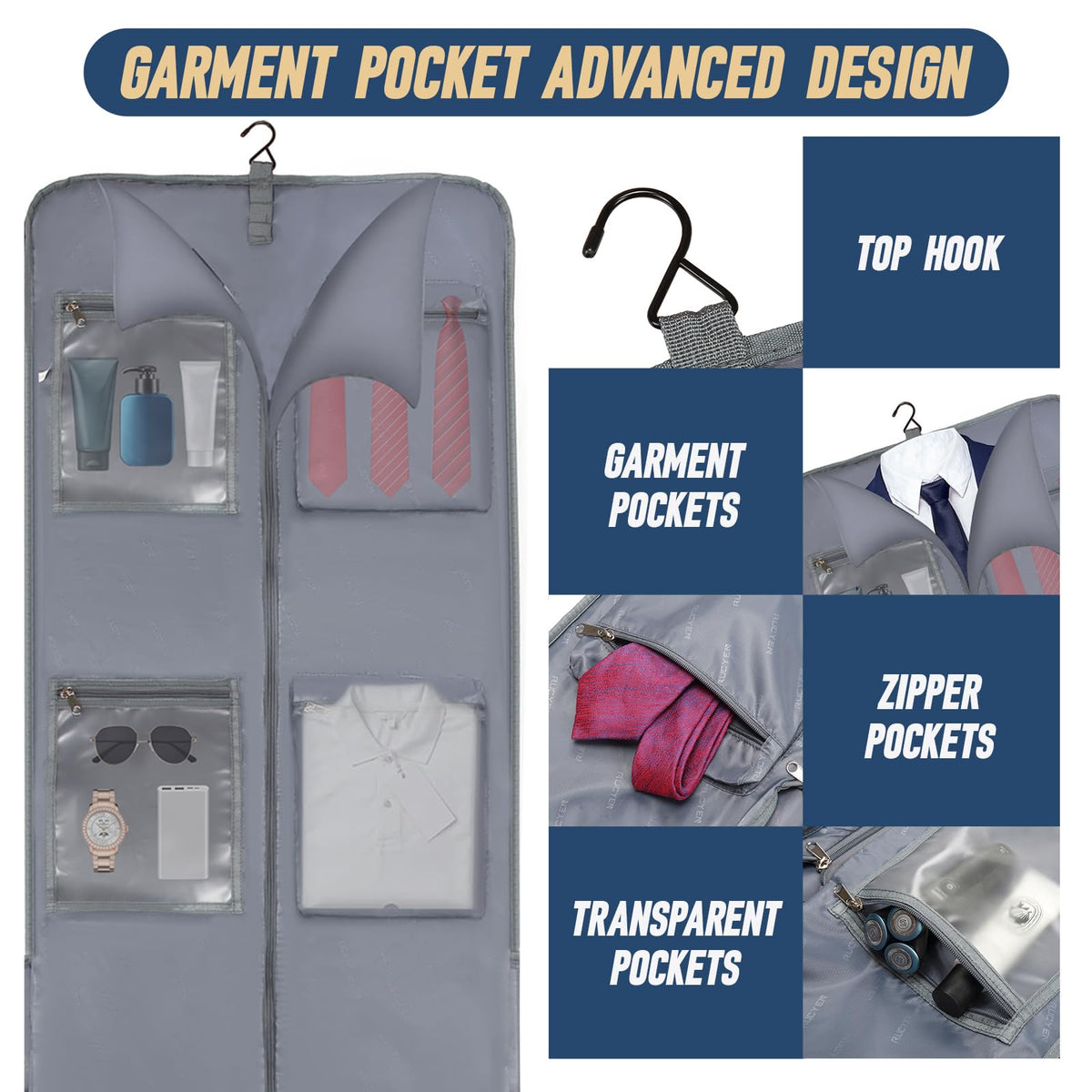 Rolling Garment Bag, Large Carry On Garment Bag With Wheels, Men Women Suit Carry On Garment Bag for Travel Business