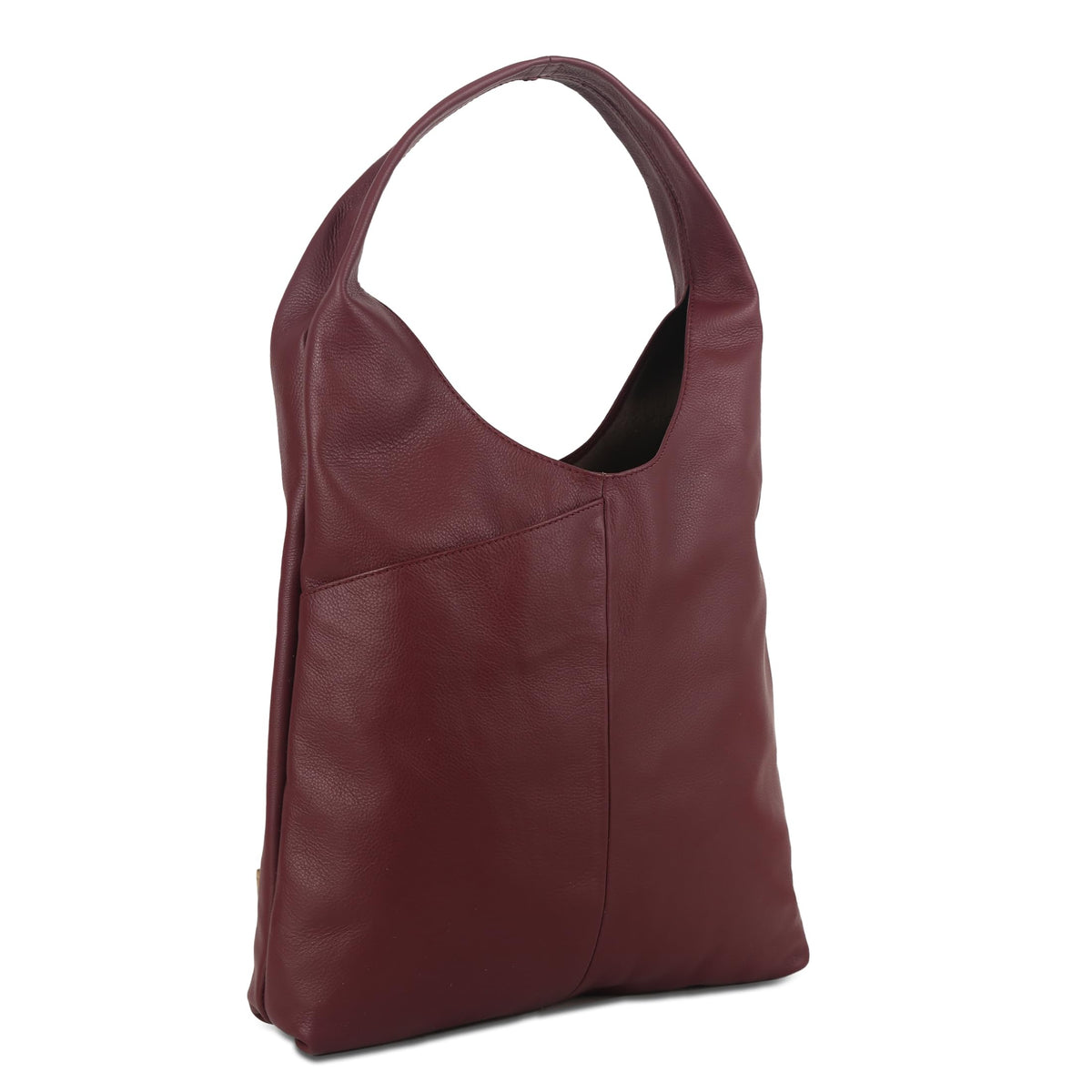 Leather Tote Bag for Women Ladies Purse Travel Shopping Bag Hobo Shoulder Multipurpose Handbag (Burgundy)