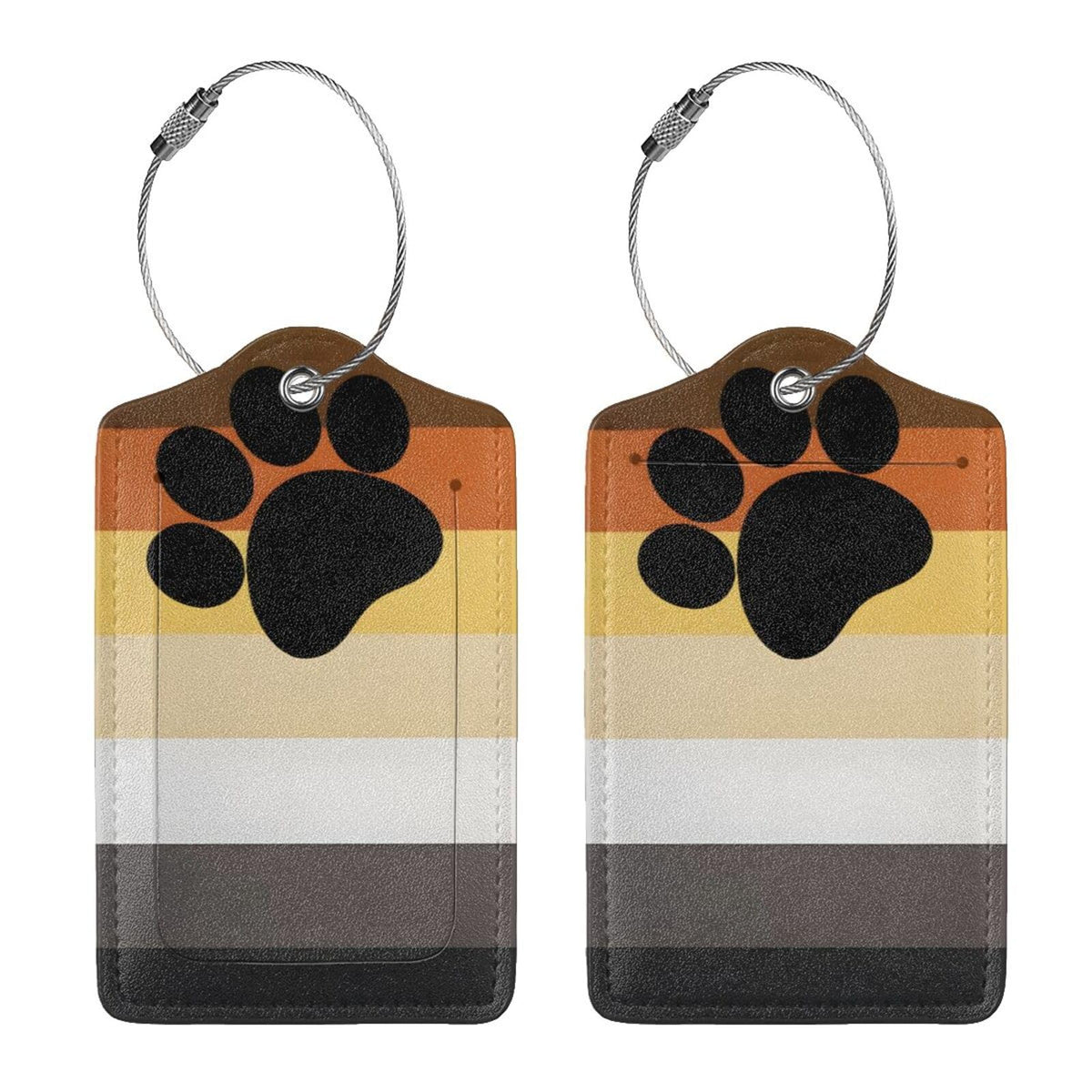LGBT Rainbow Luggage Tag 2 Pcs Progress Pride Luggage Tag Gay Pride Bear Paw Tag for Suitcase Travel Backpack