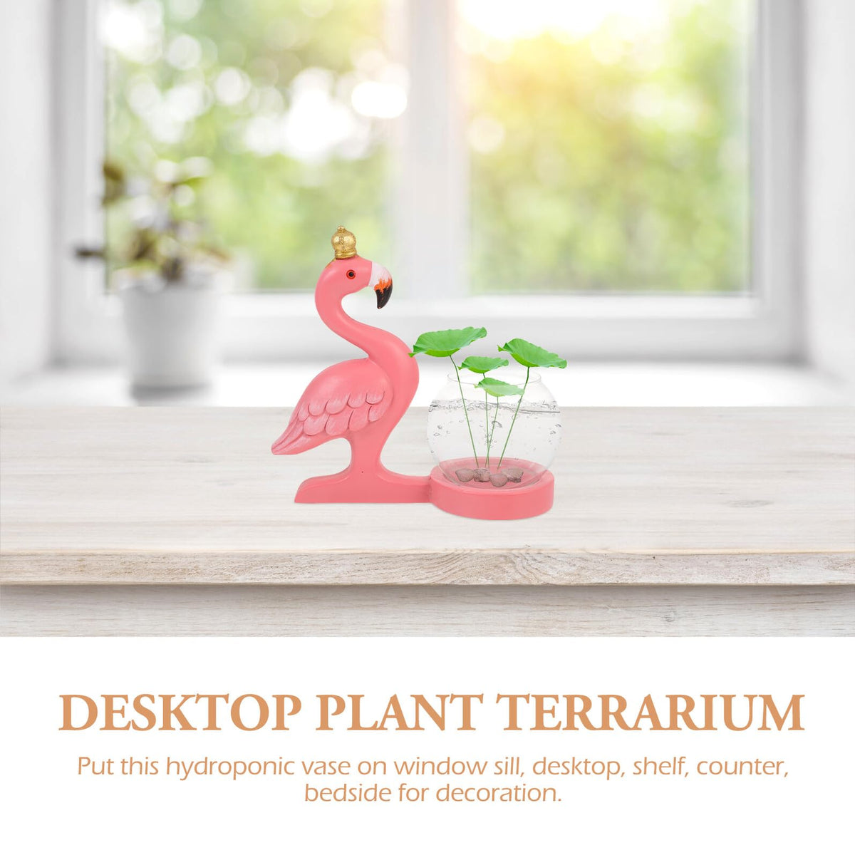 Homoyoyo Flamingo Hydroponic Plants Vase Glass Flower Vase Desktop Terrarium Plant Container for Home Centerpieces Decorative Use