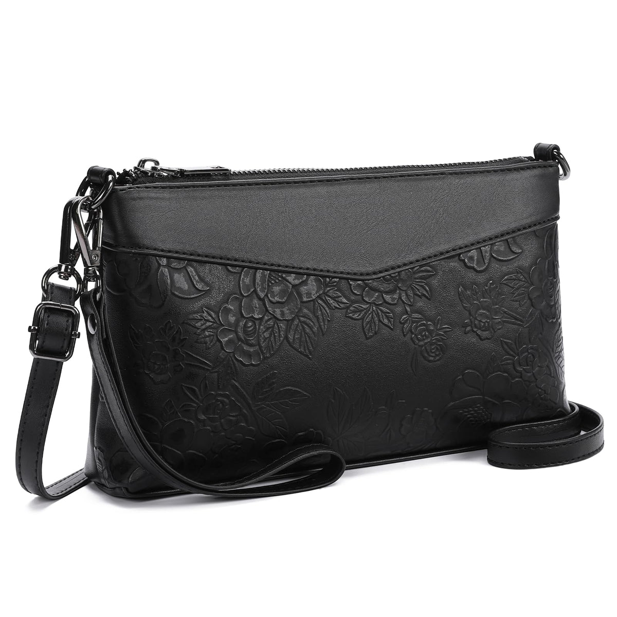 GAEKEAO Small Crossbody Bag for Women Vegan Leather Wristlet Clutch Wallet Purses Shoulder Bag with Adjustable Strap