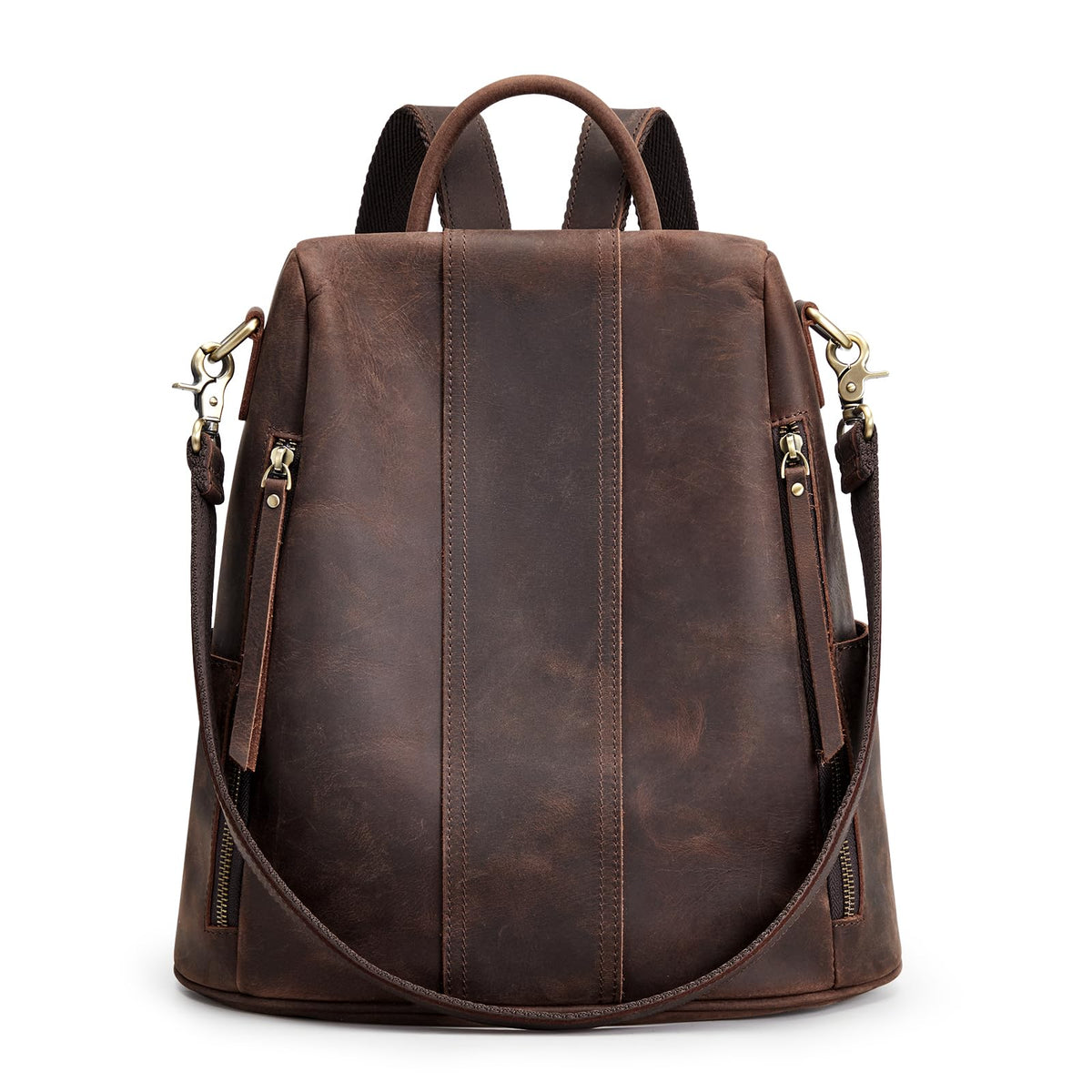 S-ZONE Leather Backpack Purses for Women Antitheft Soft Rucksack Ladies Shoulder Bag Medium