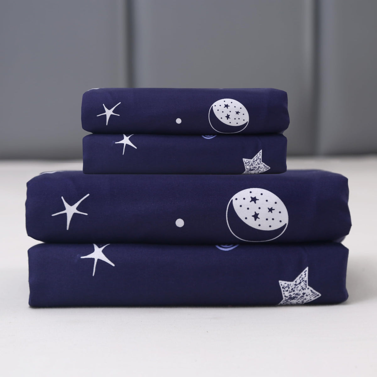 MAG 3pcs Purple Star Full Bed Sheet,Galaxy Space Microfiber Fitted Sheets with1 Fitted and 2 Pillowcases,14 Inches Deep (Purple and White,Full)