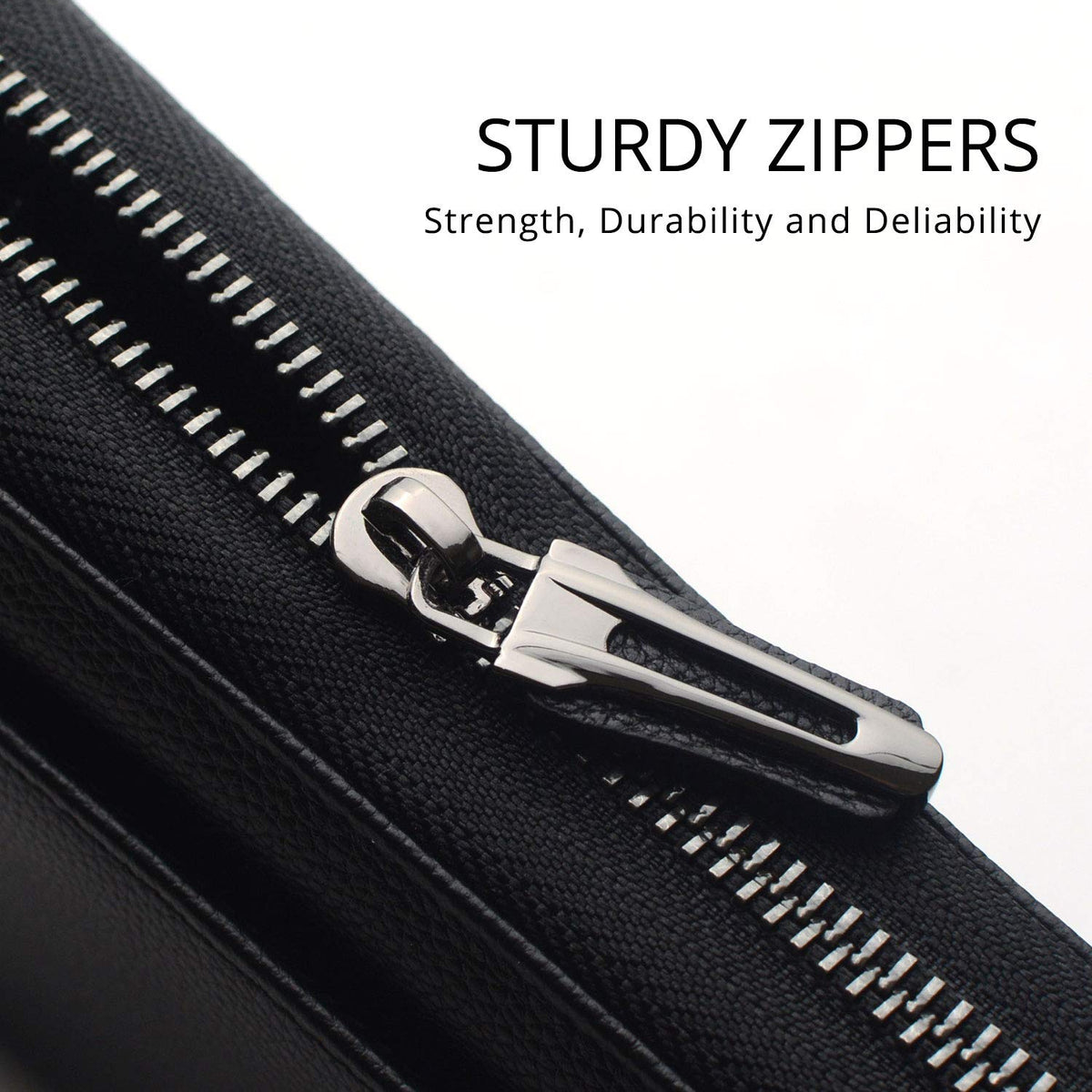 Travel Document Organizer RFID Blocking Leather Multiple Passport Wallet Family Holder Id Wrist Strap(Black)