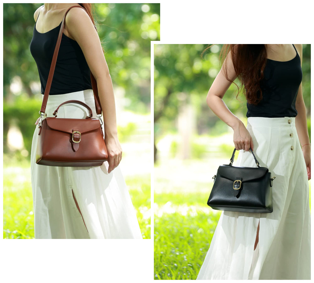 Vintage Vegan Leather Flap Top Handle Bag For Women Black Retro Satchel Casual Purse Simple Shoulder Classic Handbag