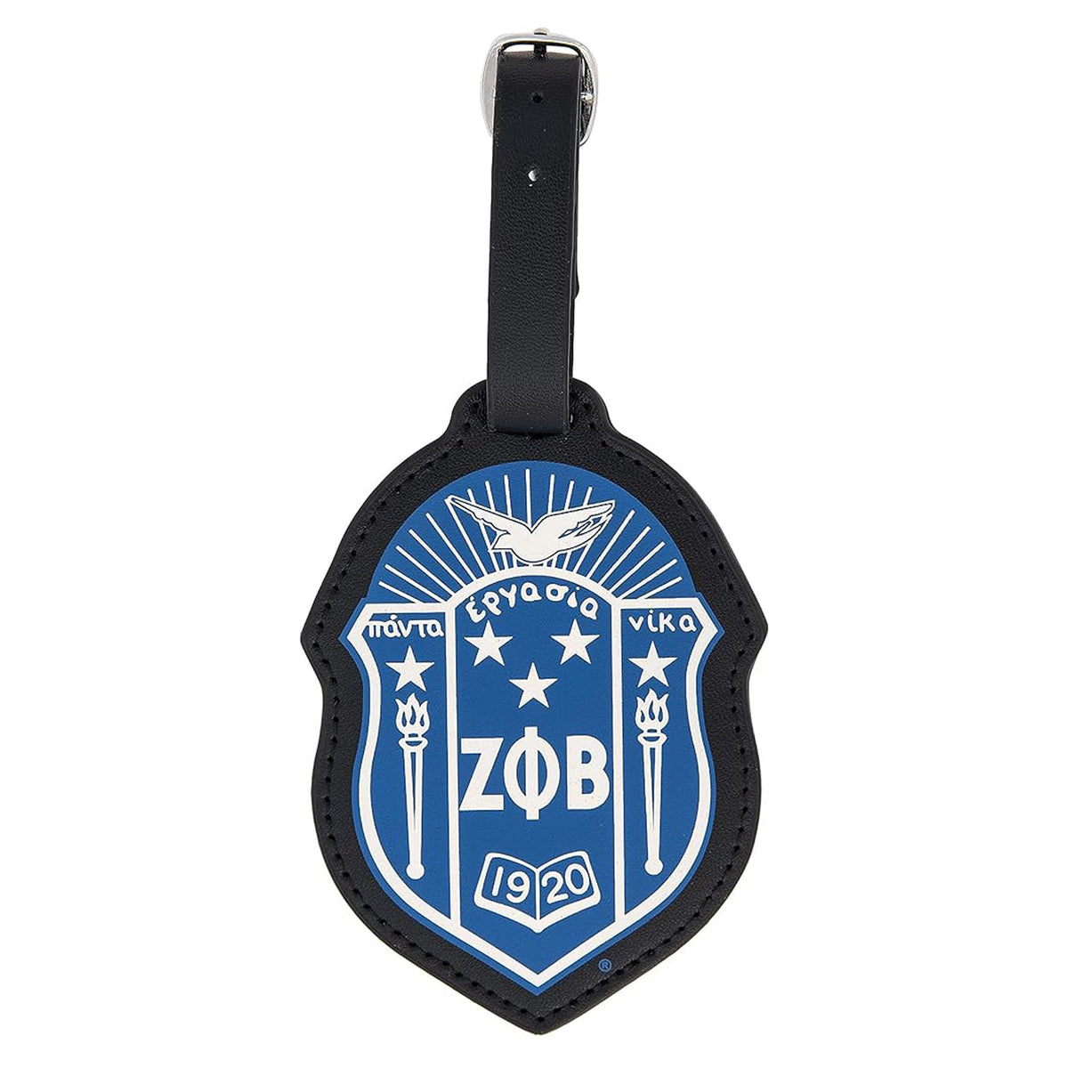 Desert Cactus Zeta Phi Beta Luggage Tag Fraternity (Faux Leather Crest Luggage Tag)