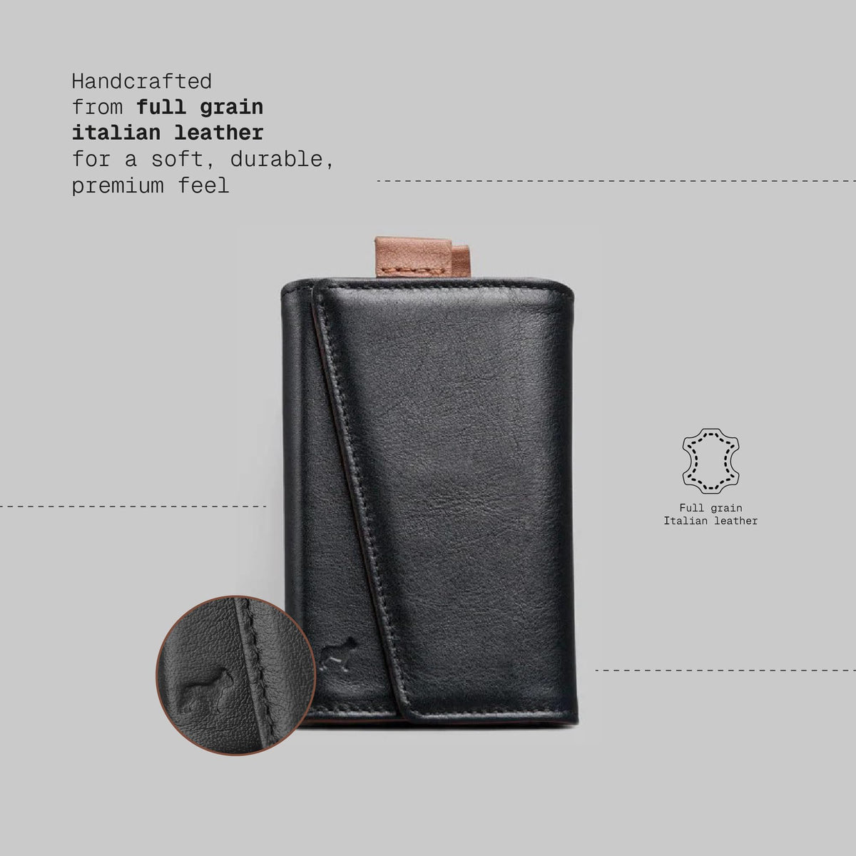 The Frenchie Co. - Speed Wallet - Ultra Slim Front Pocket Wallet - RFID Blocking Quick-Access Card Holder - Full-Grain Italian Leather Minimalist Design for Men & Women