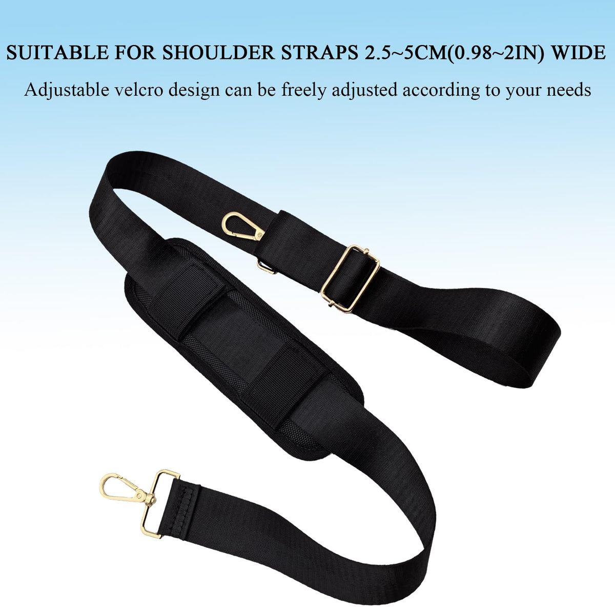 SOGOYFLA Soft Shoulder Strap Pad, Breathable & Removable Backpack Strap Pads for Bag Strap（2PCS-Black）