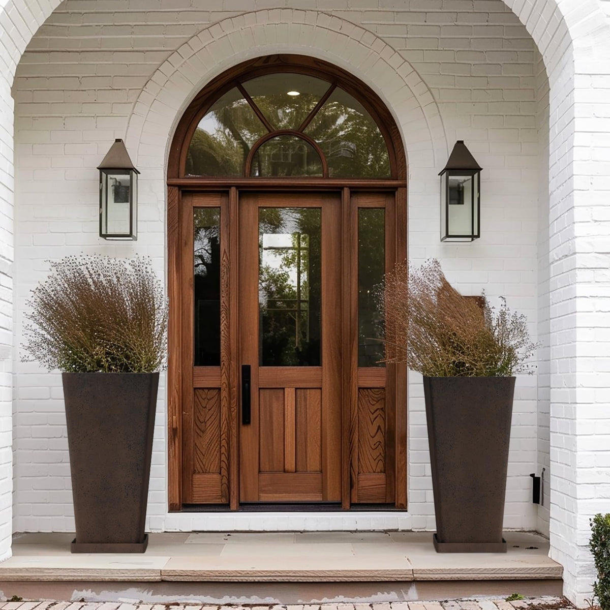 LA JOLIE MUSE 30 inch Tall Planters Set of 2, Indoor/Outdoor Rectangular Large V Shaped Taper Planters for Front Door