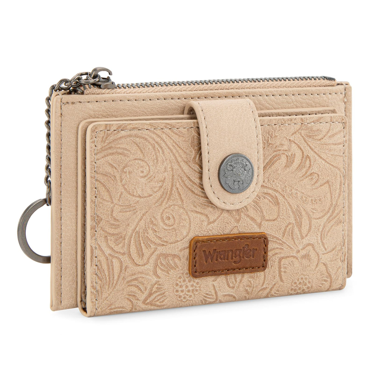 Montana West X Wrangler Small Ladies Wallet Rfid Blocking Credit Card Holder Simpl Womens Wallets Minimalist & Compact Keychain Card Organizers with Zipper Coin Pocket WG338-W099TN