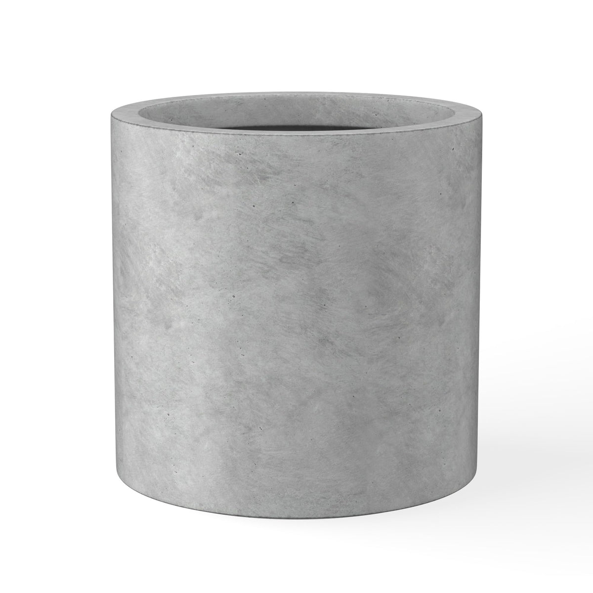 Kante 12.6" Dia Round Concrete Planter, Modern Style Large Cylindrical Plant Pot with Drainage Hole and Rubber Plug for Indoor Outdoor Patio, Natural Concrete