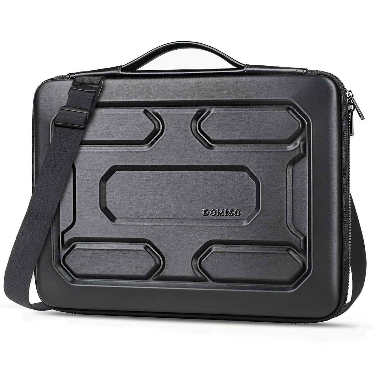 DOMISO 17 inch Laptop Sleeve Shoulder Bag Shockproof Computer Bag Waterproof EVA Protective Carrying Case for 17.3" MSI GS73VR Stealth Pro/Lenovo IdeaPad 321/HP Envy 17/LG Gram 17"/ROG Strix GL702VS