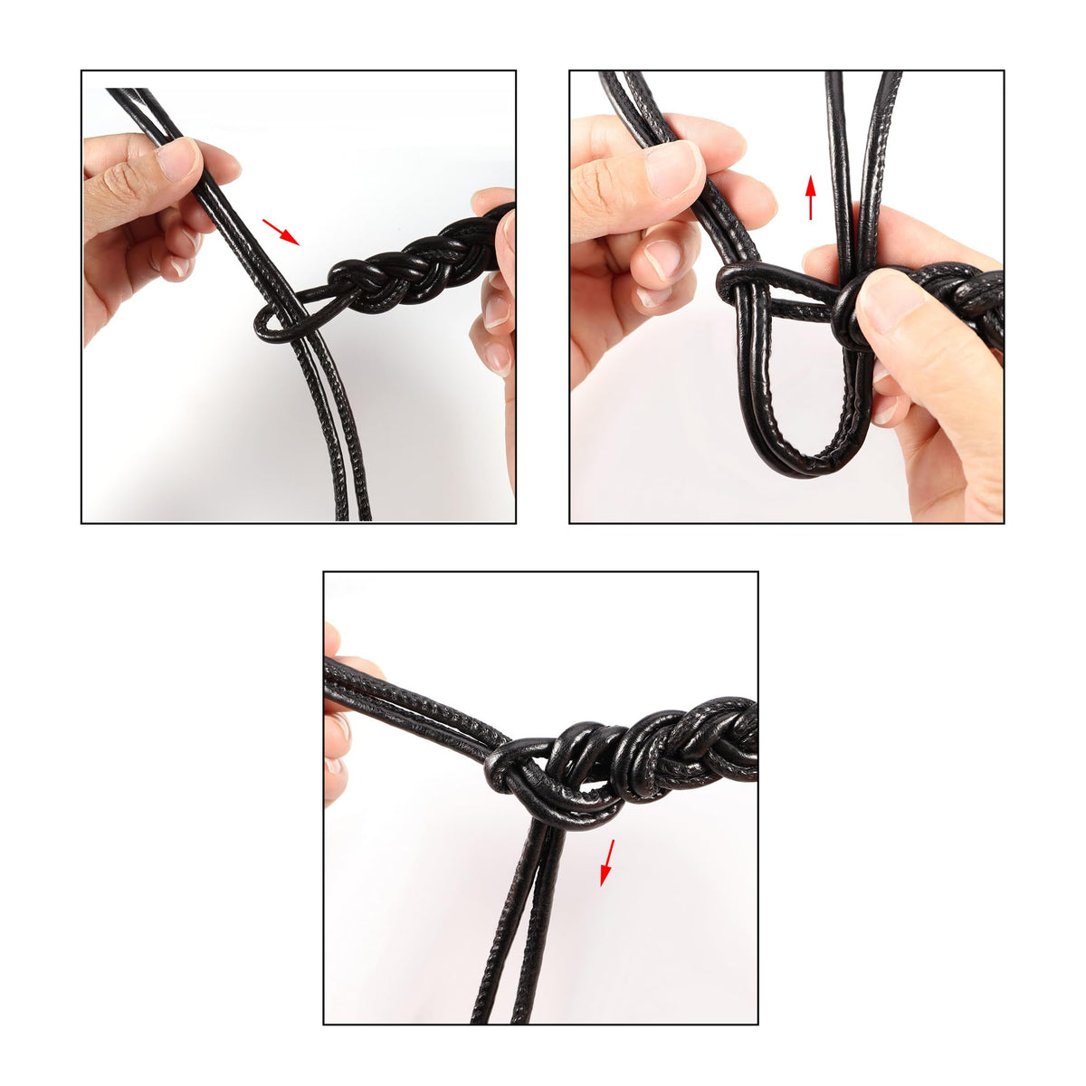 CHIC DIARY Women Braided PU Leather Rope Belt Adjustable Thin Waist Belt Boho Waist Wrap for Dresses