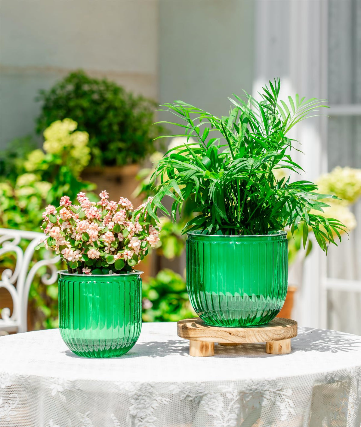 Melphoe Self Watering Pots for Indoor Plants, 6.5/5.3 Inch 2 Pack and 2Pack 7 inch Flower Pots
