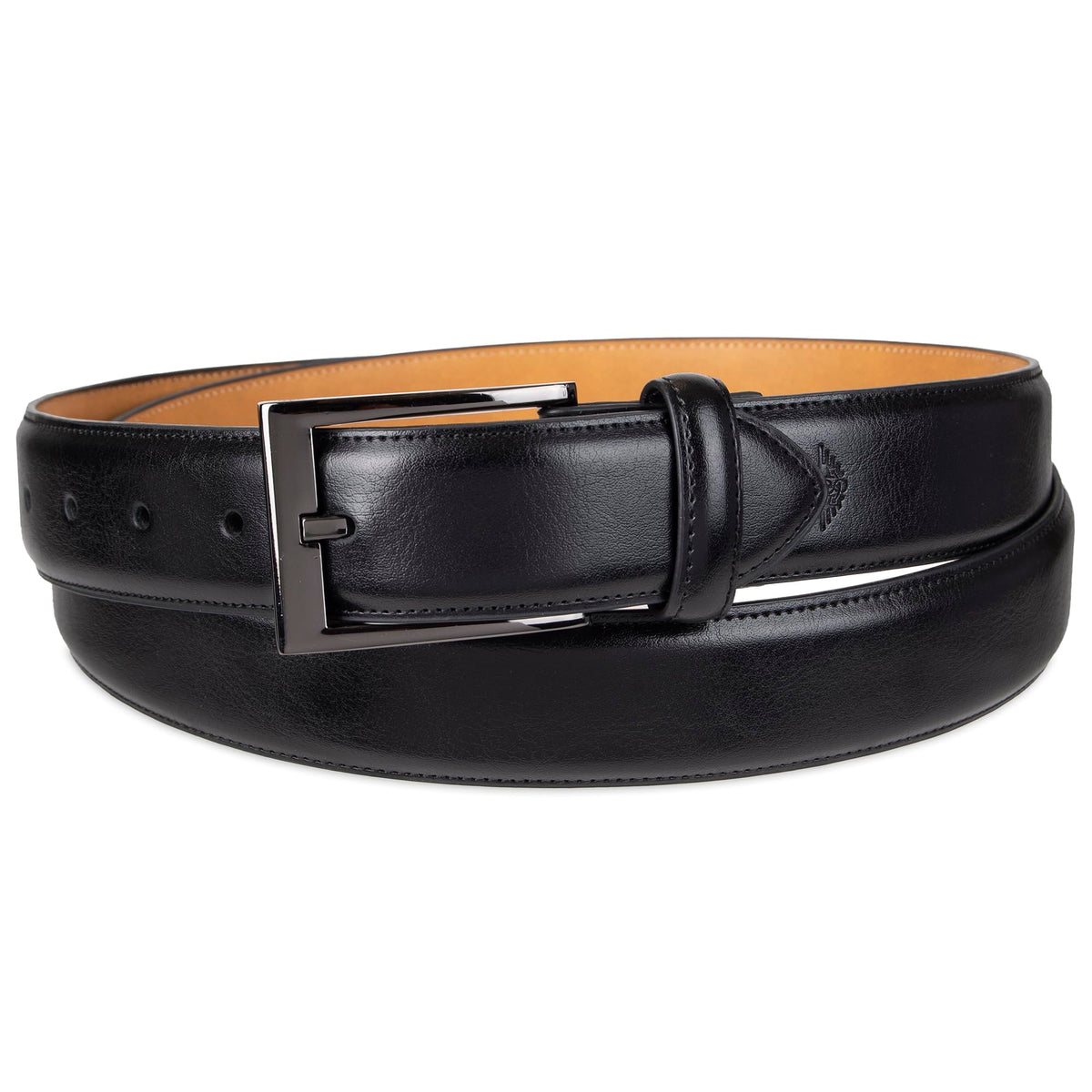Dockers Men's Leather Dress Belt, Deep black, 32