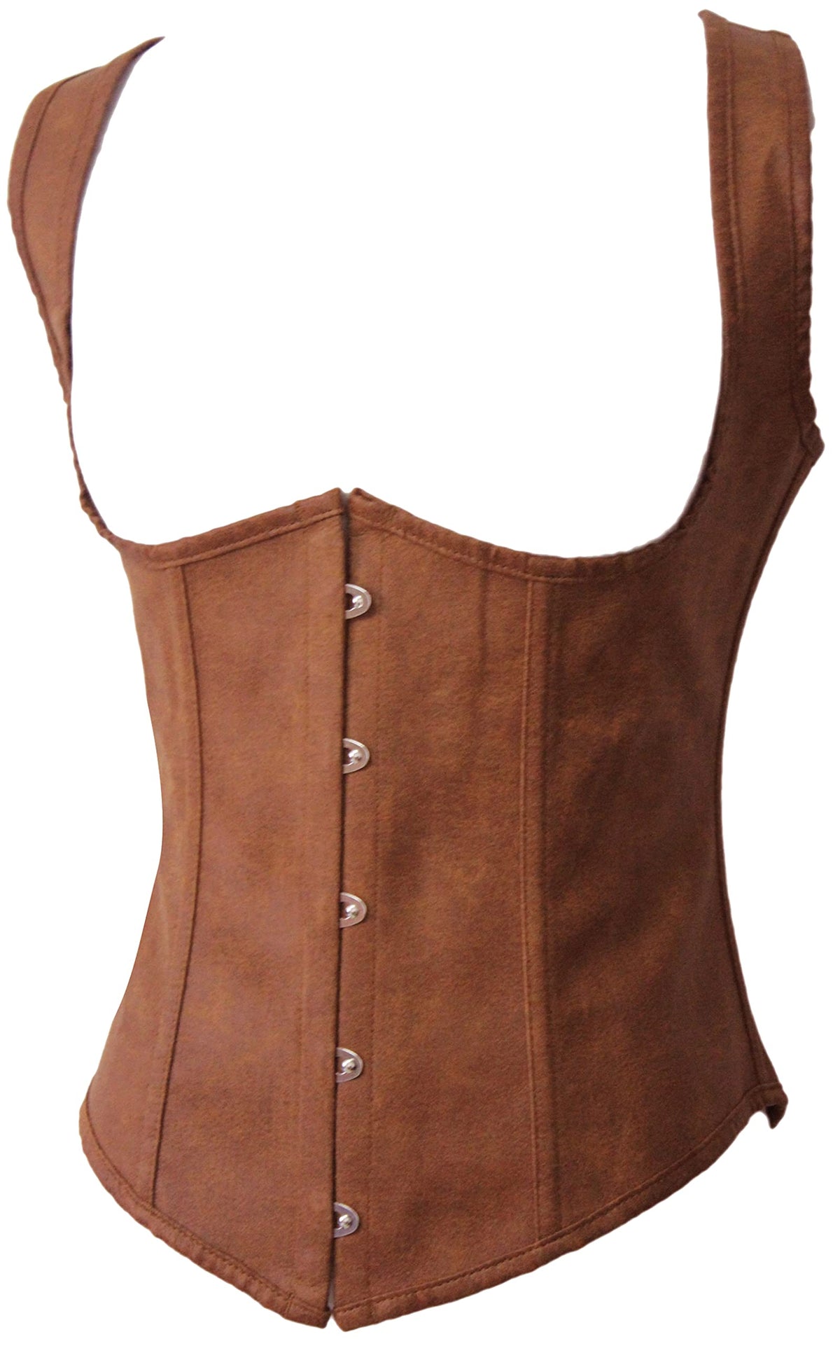 Alivila.Y Fashion Womens Faux Leather Steampunk Underbust Steel Boned Corset 2672A-Brown-L