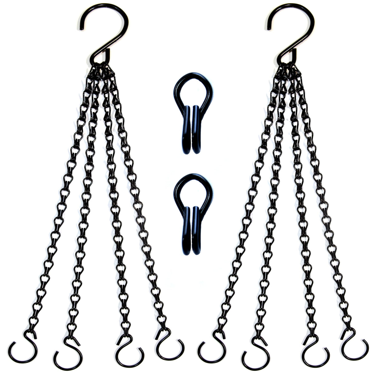 Uarepretty 2Packs 26inch 90lbs Black Heavy Duty Metal Hooks Hanging Chains Hangers for Garden, Balcony, Yard, Kitchen, for Hanging Plant Pots,Planters,Bird Feeder,Lanterns, Billboard Etc.