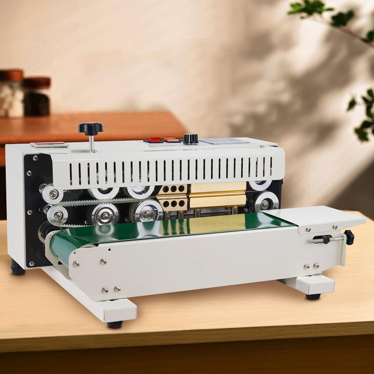 VEVOR Continuous Bag Band Sealing Machine, 0.24-0.47 in/6-12 mm Seal Width, Horizontal Band Sealer Machine with Digital Temperature Control, Bag Sealer for 0.02-0.8 mm Plastic Bags with Count Function