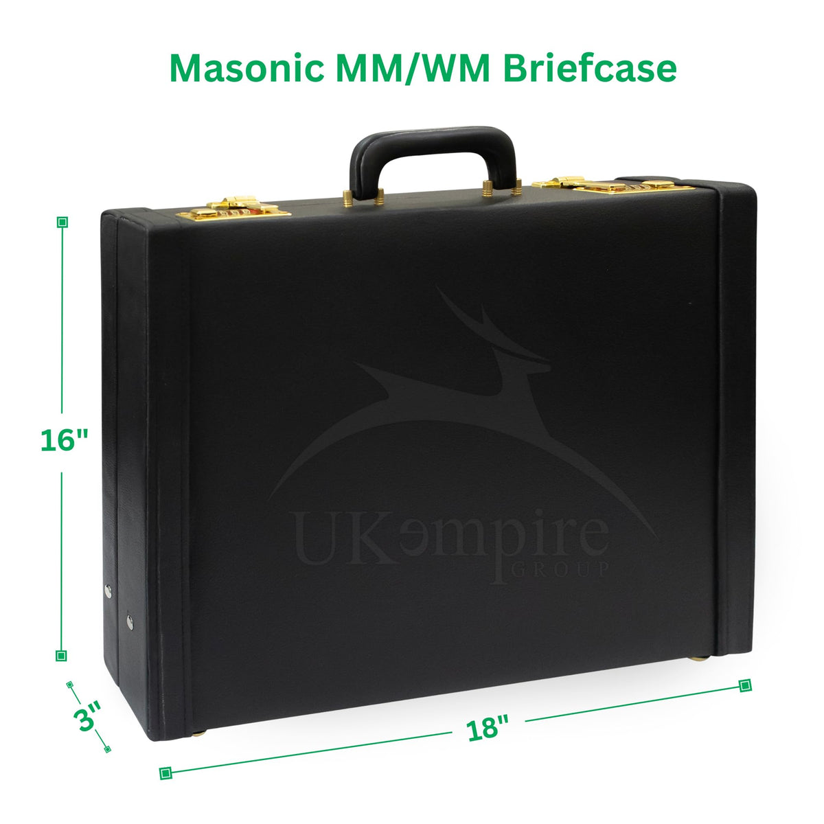 Premium Masonic Regalia MM/WM Apron Hard Case Briefcase, Black Leather – Freemason Bags & Cases (Real Leather)