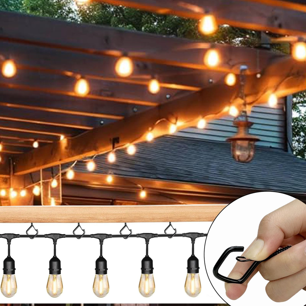 Viweolm 60 Pcs Black Eye Hooks Screw Heavy Duty,Ceiling Hooks for Hanging Plants,String Lights,Cup,Wind Chime,Bird Feeders. Plant Hanger Indoor&Outdoor