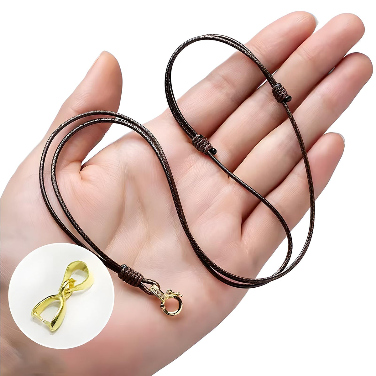 3FT Amazing Braided Leather Necklace - Minimalist Waterproof Design, Unisex, Ideal for Daily Wear & Gifting (Coffee Gold)