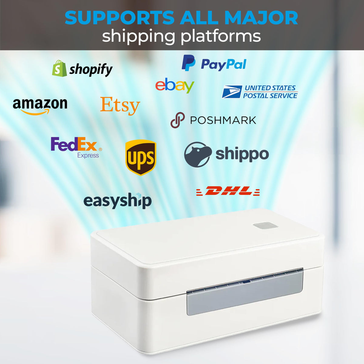 Arkscan 3044C-WF 300 DPI WiFi Shipping Label Printer Label Design Software on Windows, Print Wireless on Windows iPhone/iPad Mac Android UPS FedEx Ebay Shopify Shipstation Fanfold Direct Label
