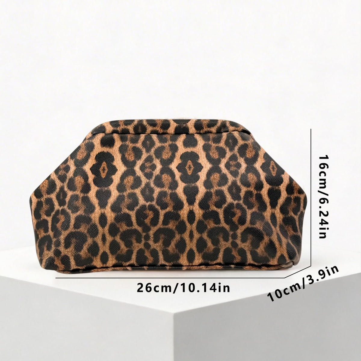 Stizimn Women's Evening Cloud Clutch Bag, Crocodile Leopard Sequin Denim Cow Print Moroccan for Party Wedding Prom (Leopard Print)