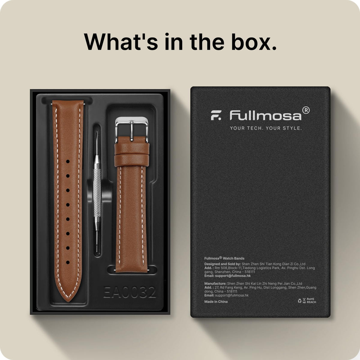 12 Colors for Quick Release Leather Watch Band, Fullmosa Axus Genuine Leather Watch Strap,Brown,22mm