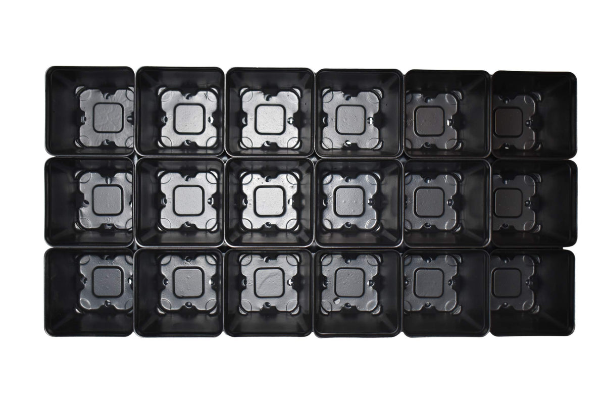 Landmark Plastics Set of 3 Trays Plus 54 POTS - 3.5" Square pots