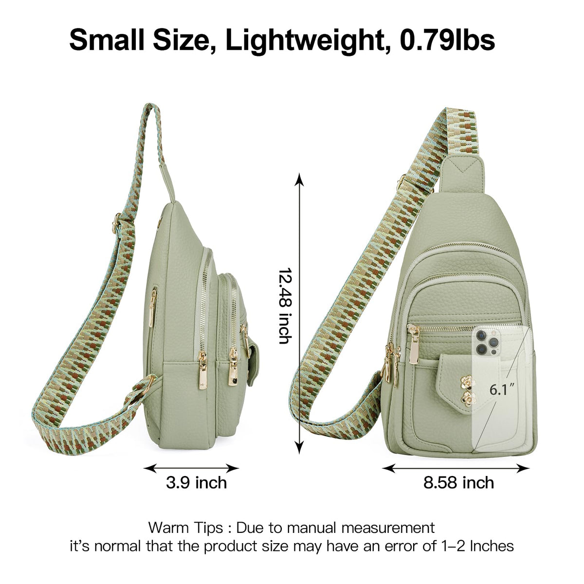 GAEKEAO Sling Bag Crossbody Bags for Women Vegan Leather Fanny Pack Chest Travel Anti Theft Purse Shoulder Bag handbags Gifts
