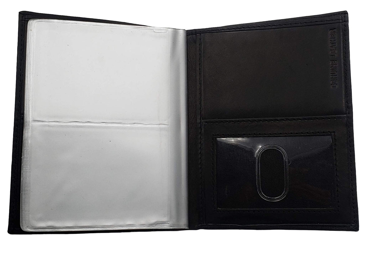 AG Wallets Men’s Leather Wallet – 24 Card Capacity, RFID Blocking, 2 ID Windows, Full Bill Compartment, Vertical Bifold Card Holder, Black