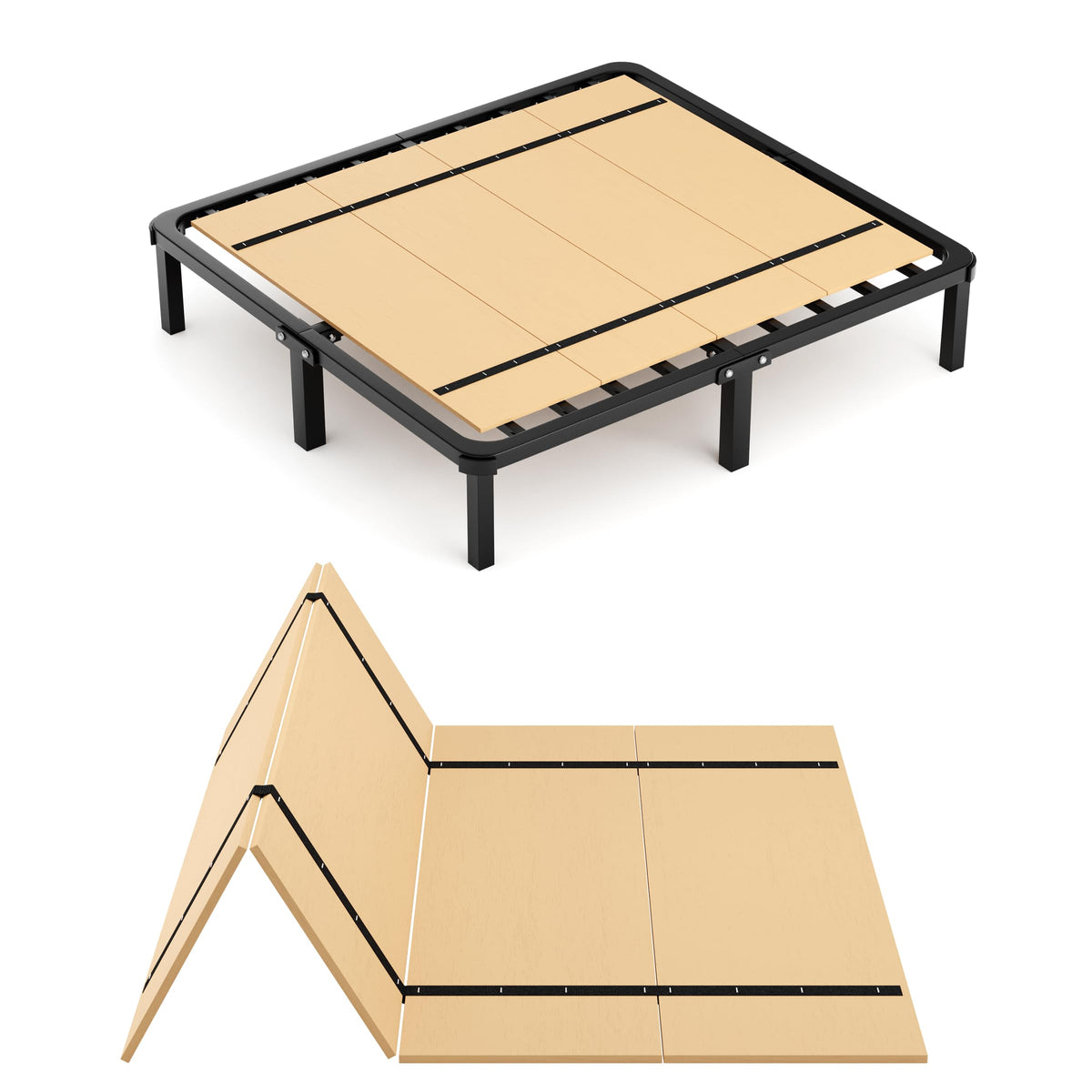 Imperius Foldable Box Spring, Bunkie Board, Bed Support Slats, Bed Boards for Under, Twin (60x30)