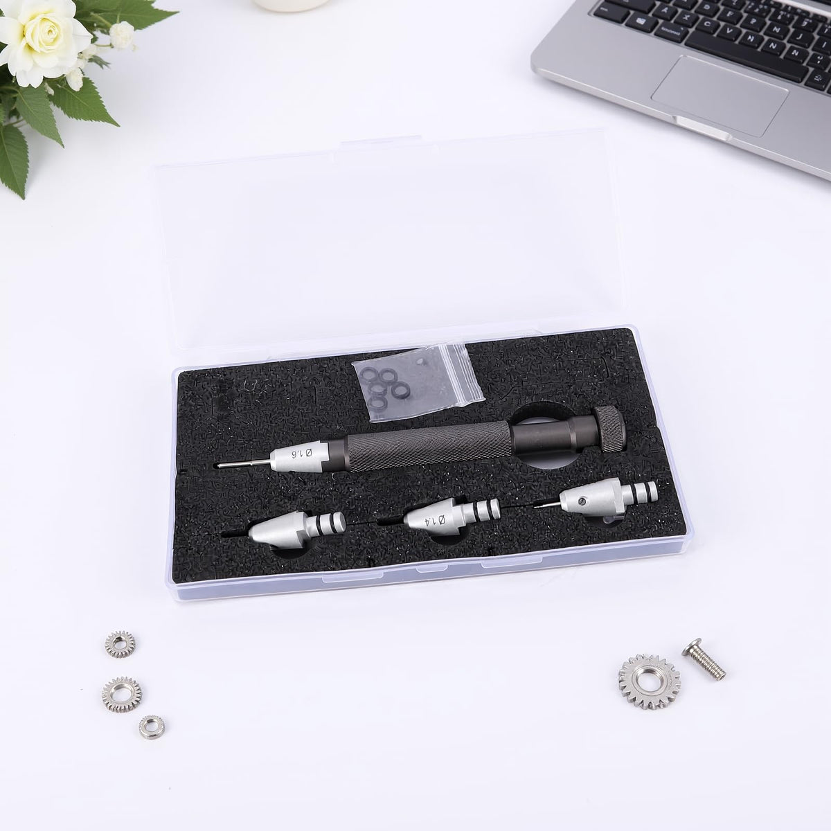 Leftwei Watch Screwdriver Set T Handle Stainless Steel Professional Jewelers Screwdriver Set Non Slip with 1.2 1.4 .8mm Bits for Watchmaker Precision Repair Tool Kit