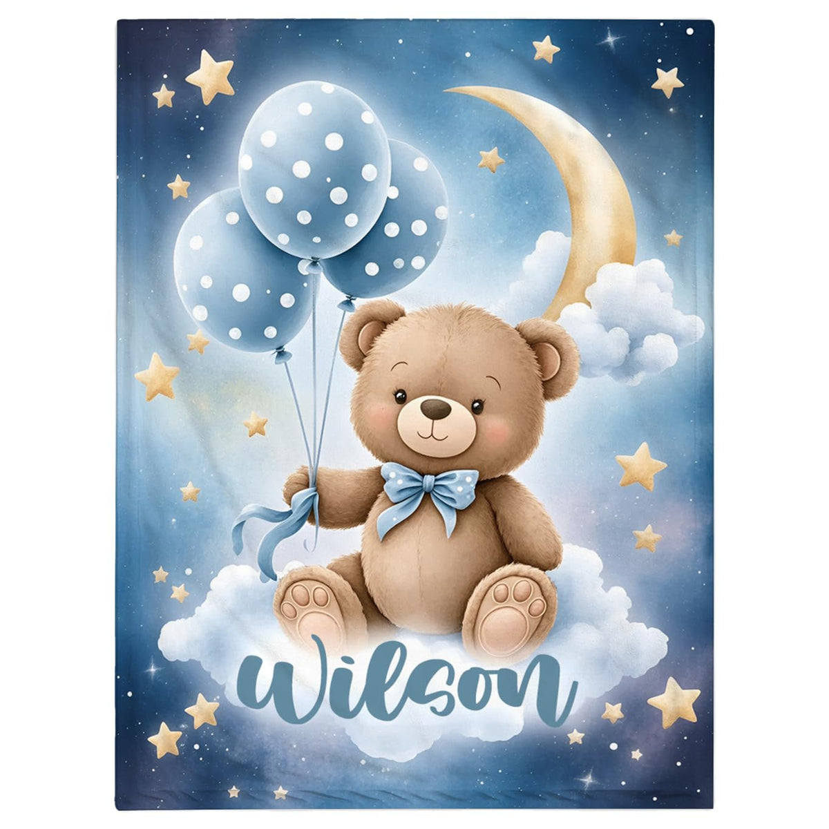 UJDUYSD Personalized Baby Blanket for Boys, Custom Baby Blanket with Name Super Soft Personalized Name Blankets for Kids, Custom Bear Blankets for Infant Toddler Gifts for Birthday