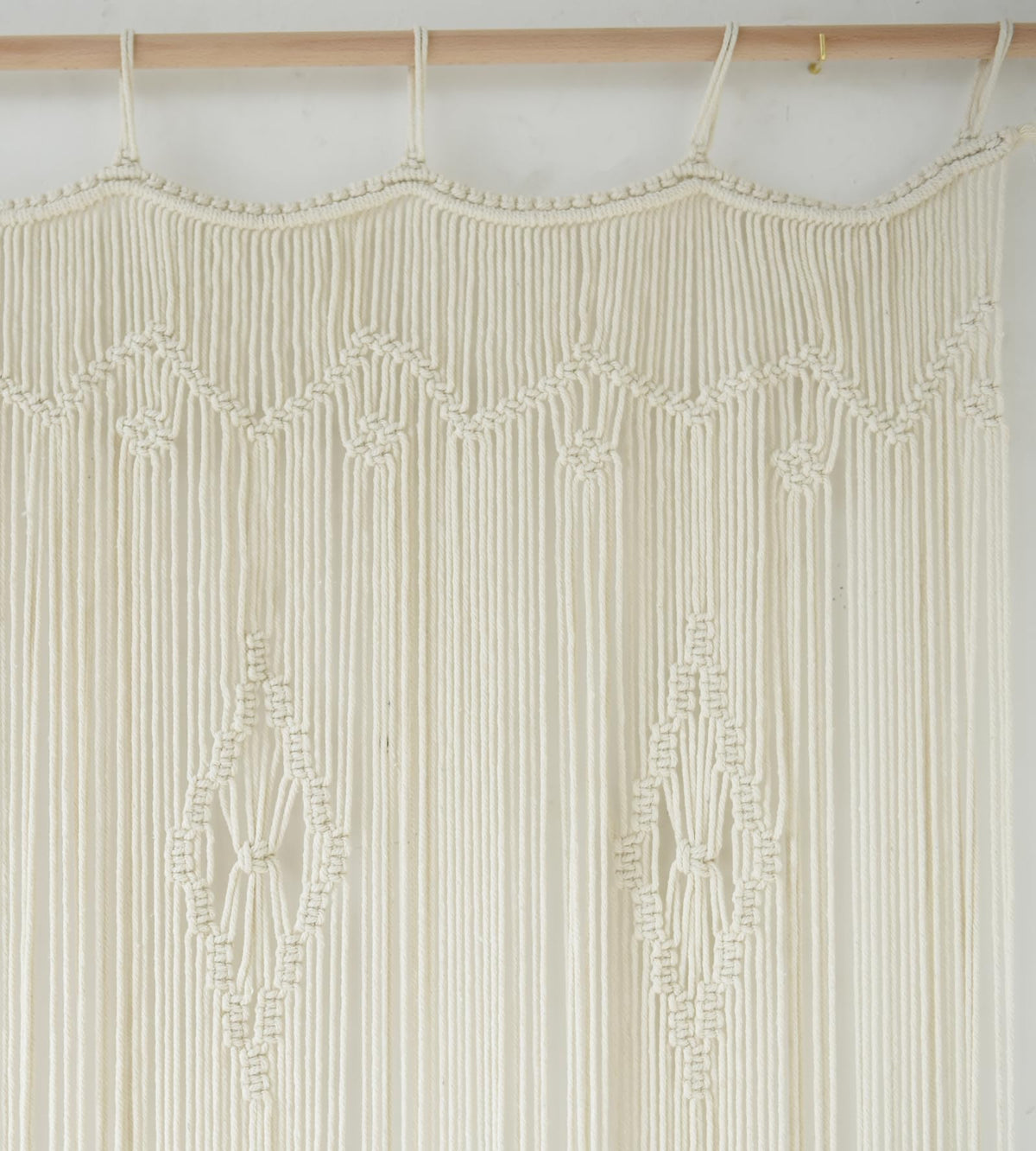 IOWER Macrame Curtain Long Cotton Window Panel Boho Curtains for Bedroom Wedding Backdrop Room Divider Doorway Closet Apartment 35''W x 70''L