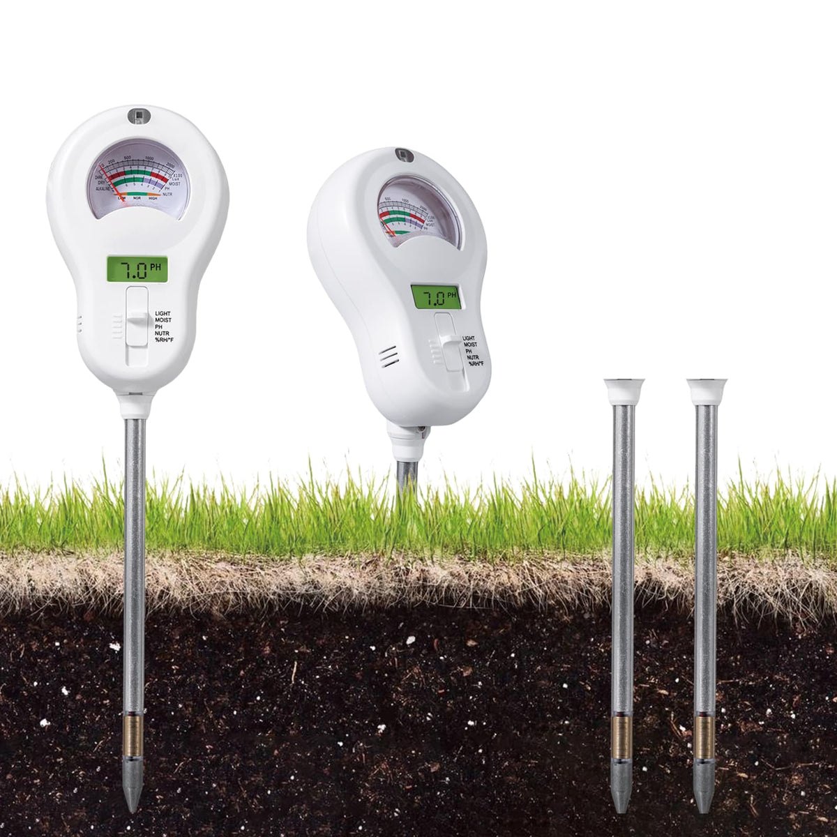 DXOKNQG Soil Moisture Meter, Plant Water Monitor, Hygrometer Sensor for Gardening, Farming, Indoor and Outdoor Plants (Basic Style + Two prode)