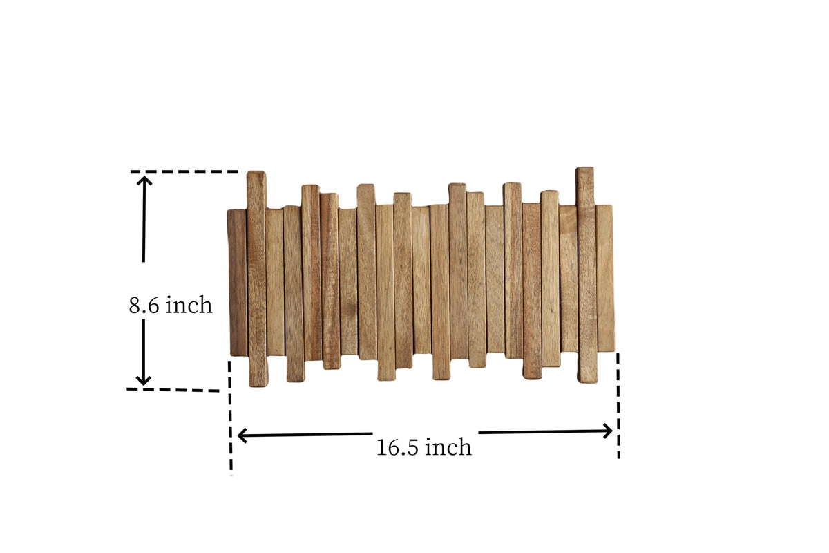 GOGREEBELL Natural Wood Wall Mounted Piano Coat Rack| Coat Rack Wall Mount| Flip Down Wall Hook Rack 5 Hooks| Entryway Wall Art Hook,Made of Acacia Wood (Wood Wax Oil staining Light Brown).