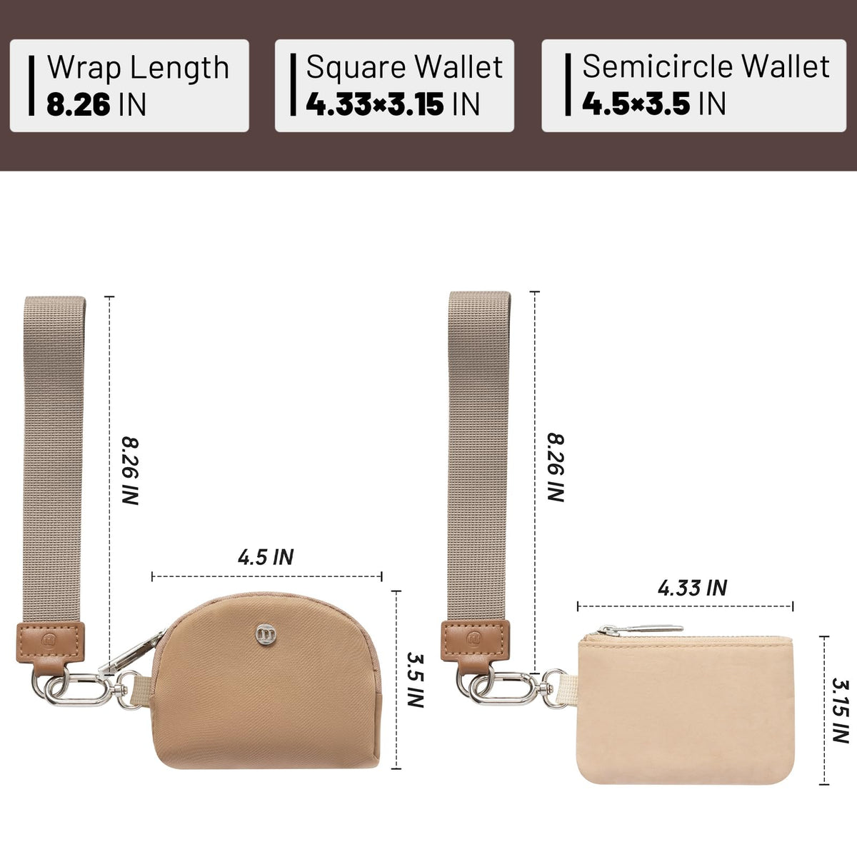 Keychain Wallet Mini Zip Around Wristlet Wallets for Women Detachable Dual Pouch Wristlet Portable Coin Purse Small Wallets