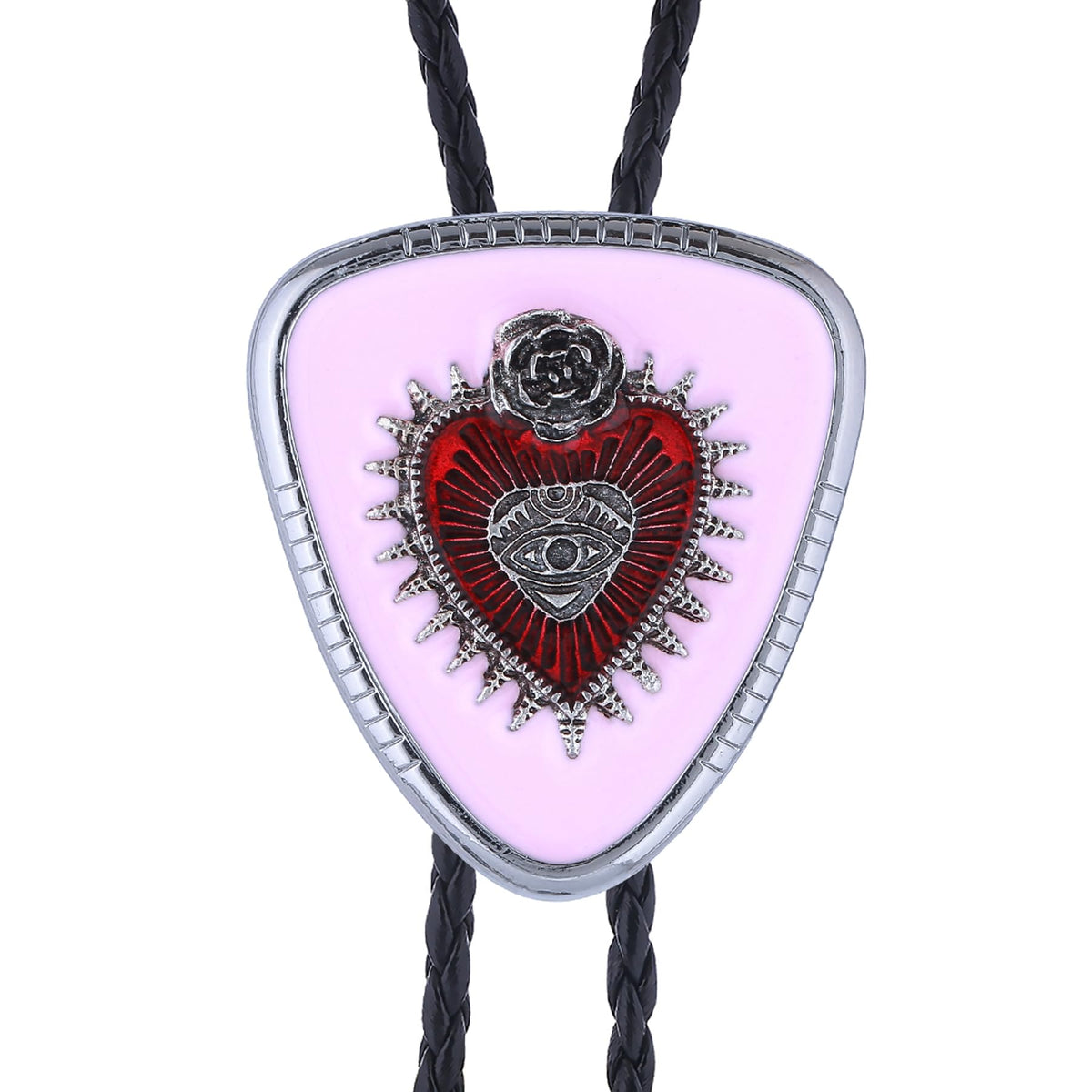 GelConnie Pink Bolo Tie for Women Native American Heart Goth Bolo Tie for Men Cowgirl Necklace Western Bolos Necktie
