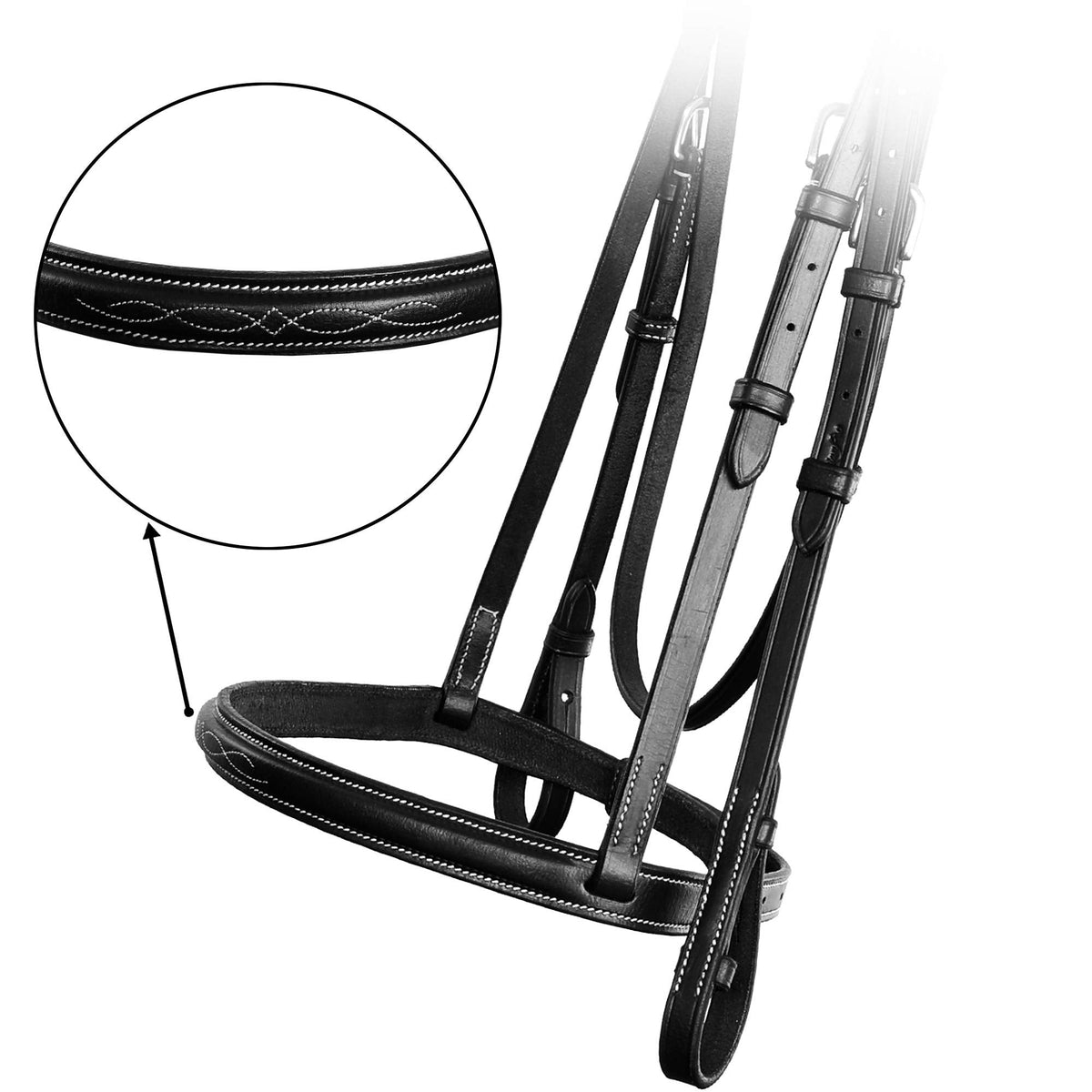 Exion Hunter Bridle with Laced Reins – Fancy Stitched English Snaffle Bridle | Premium Leather Hunter Jumper Bridle with Stainless Steel Hardware | Perfect for Schooling, Training & Show Ring