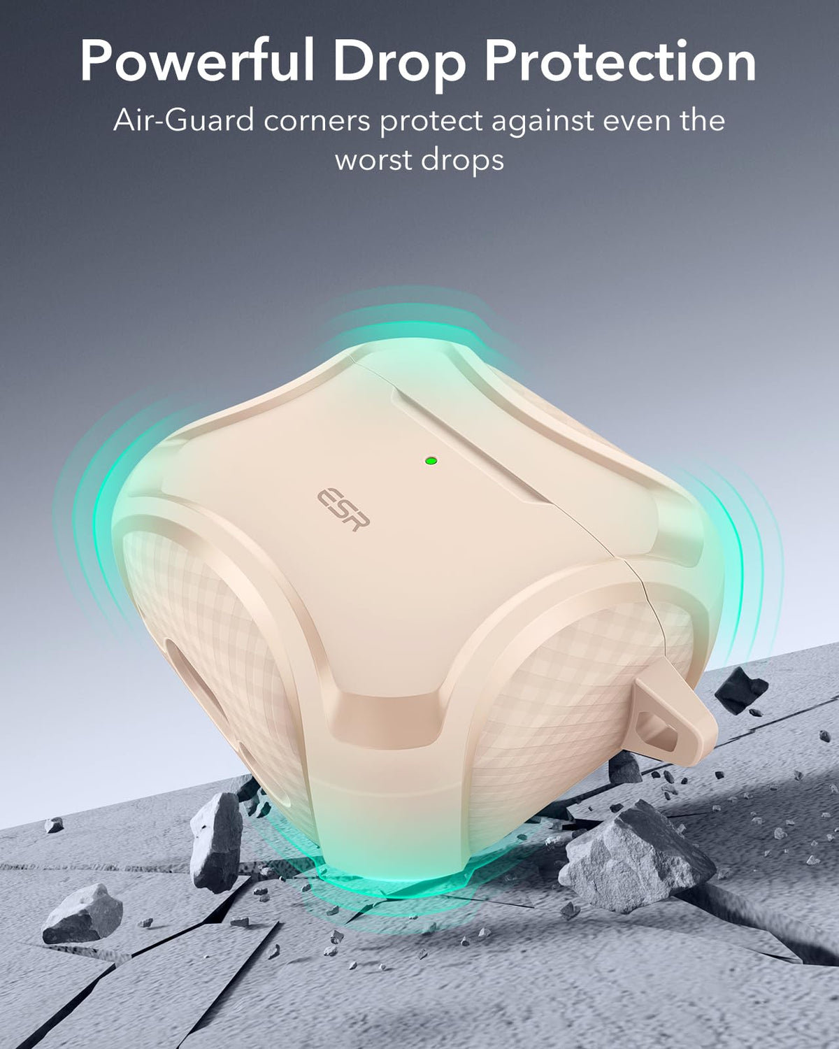 ESR for AirPods 4 Case, Compatible with AirPods 4th Generation Case (2024), Compatible with MagSafe, Powerful Drop Protection, Magnetic Lid, Cyber Series, Desert Titanium