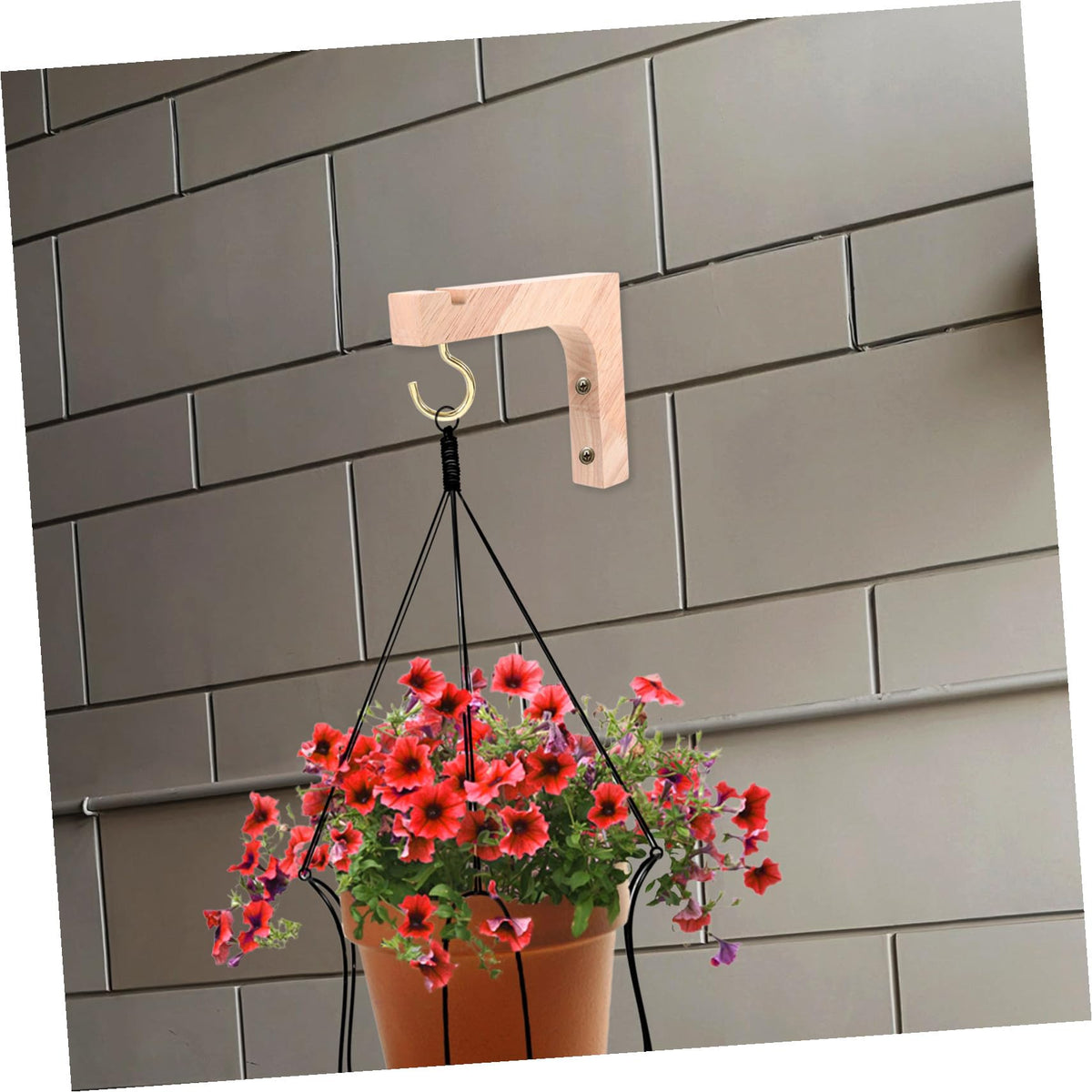 Kisangel 2pcs Wooden Plant Hangers Indoor Wall Plant Hooks Heavy-Duty Wood Brackets for Hanging Pots Indoor Outdoor Gardening